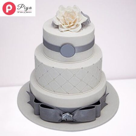 Silver-Anniversary-Chocolate-3-Tier-Cake