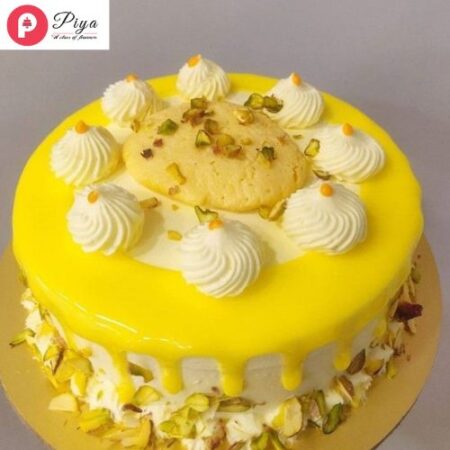 Vanilla Flavored Pista Rasmalai Cake
