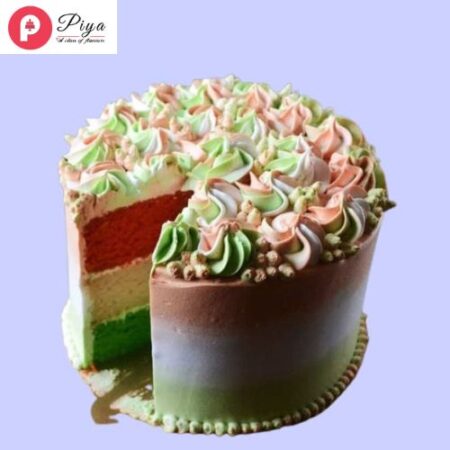 Tri-Color Cream Cake